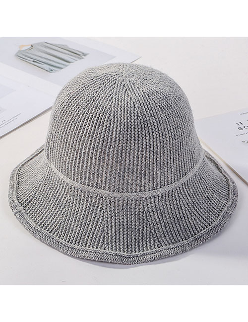 Fashion Light Grey Knitted Wool Fisherman Hat