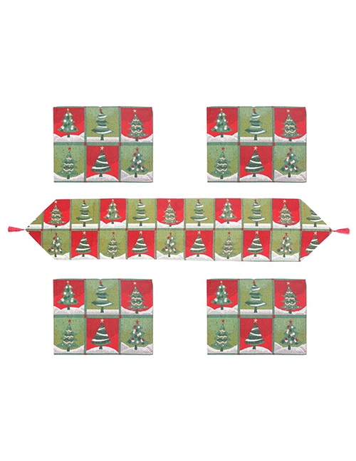Fashion Christmas Tree Table Runner A Placemat 4 For A Set Christmas Series Table Flag