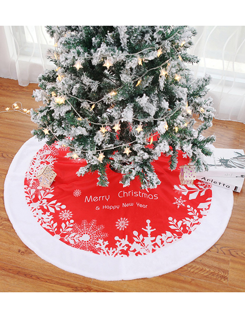 Fashion 122cm Snowflake English Tree Skirt Christmas Tree Skirt