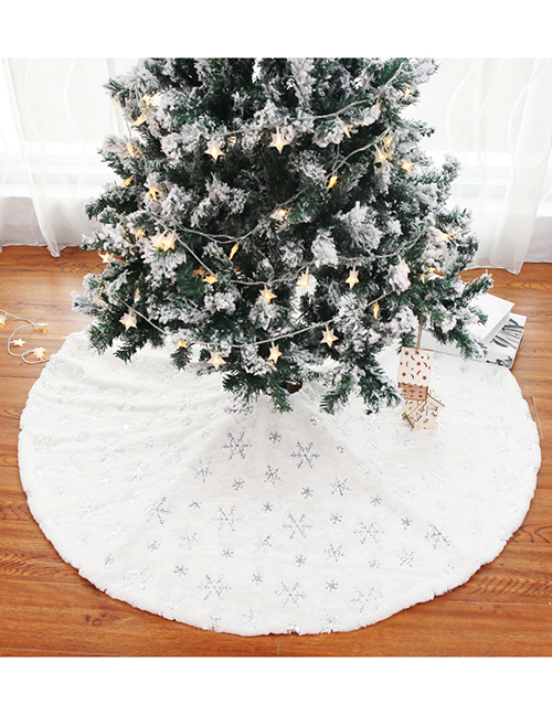 Fashion 122cm Gold Sequins Embroidered Tree Skirt Plush Sequins Embroidered Christmas Tree Skirt