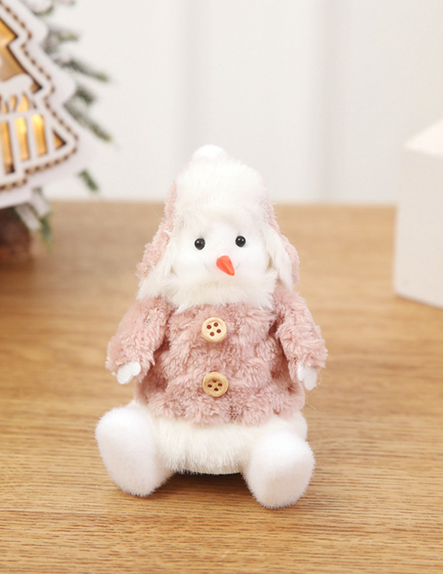 Fashion Pink Snowman Doll Sitting Doll
