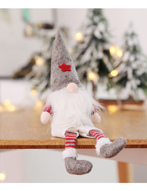 Fashion Gray Hat Mustache Santa Claus Doll Faceless Doll Decoration