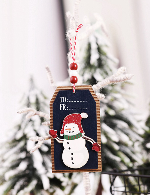 Fashion Snowman Wooden Sign Pendant Christmas Tree Pendant