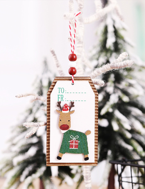 Fashion Elk Wood Sign Pendant Christmas Tree Pendant
