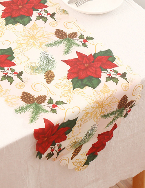 Fashion B Color Polyester Printed Christmas Table Flag
