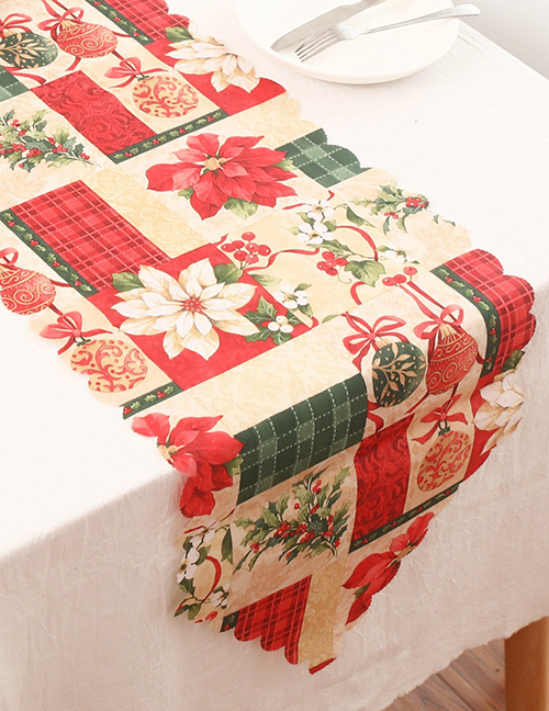 Fashion C Color Polyester Printed Christmas Table Flag