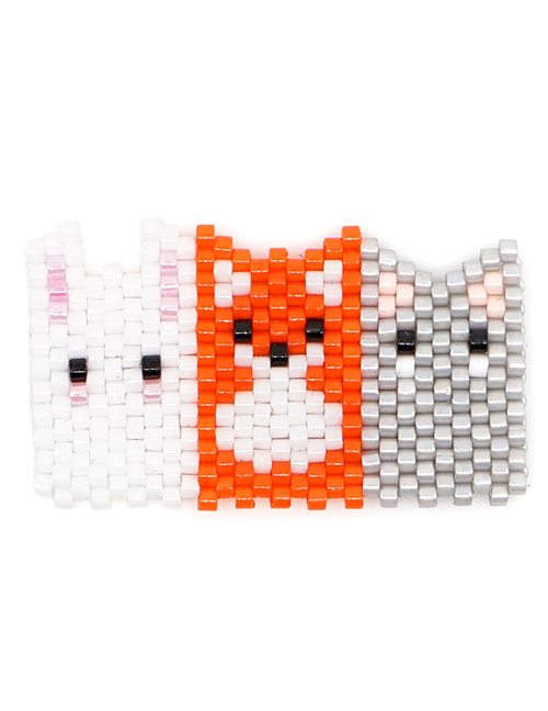 Fashion White Orange Ash Rice Beads Woven Puppy Kitten Accessories