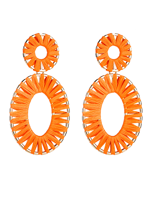 Fashion Orange Multilayer Alloy Oval Openwork Lafite Earrings