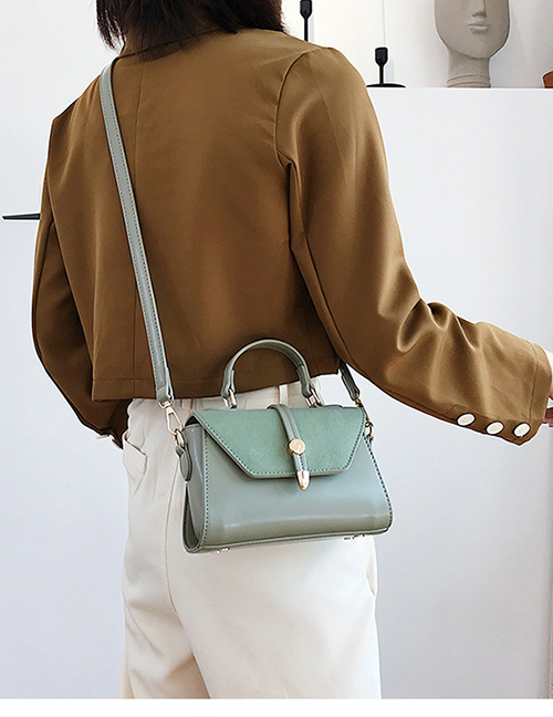 Fashion Green Contrast Matte Portable Messenger Bag