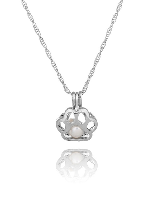Fashion Star Pearl Openwork Oyster Cage Necklace