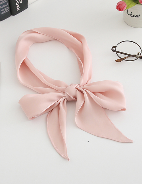 Fashion Pink Simulation Silk Ribbon Long Silk Scarf