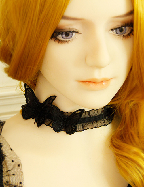 Fashion Black Lace Butterfly Necklace