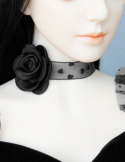 Fashion Black Rose Love Lace Necklace