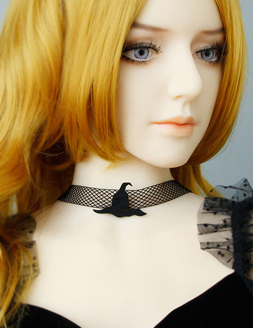 Fashion Black Wizard Hat Lace Necklace