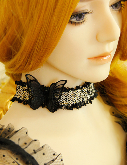 Fashion Black Lace Flower Necklace