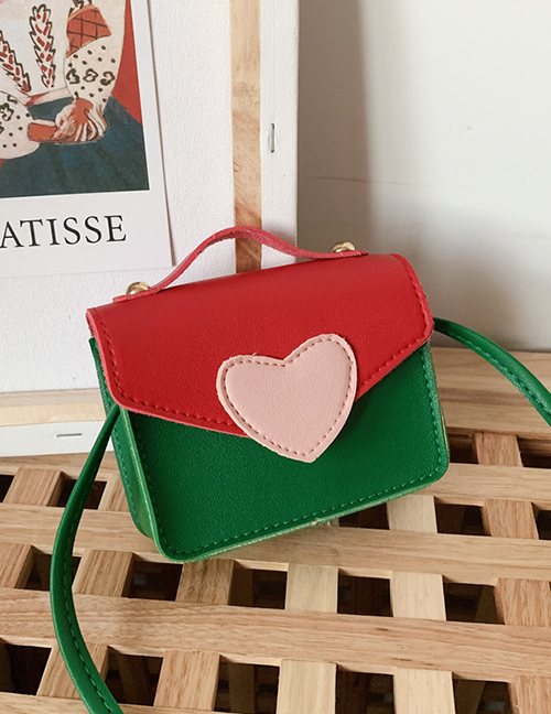 Fashion Red Contrast Love Portable Messenger Bag