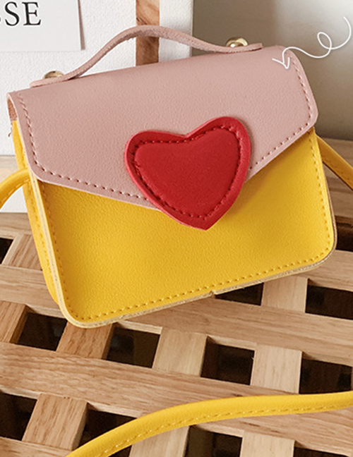 Fashion Pink Contrast Love Portable Messenger Bag