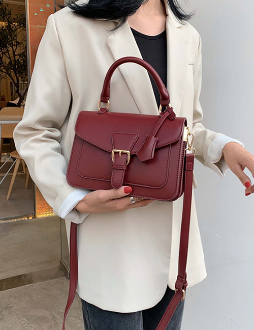 Fashion Red Wine Crossbody Shoulder Bag