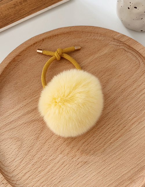 Fashion Milk Yellow Imitation Rabbit Hair Ring