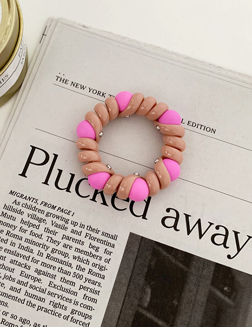 Fashion Pink Scrub Peas Phone Rope Hair Ring