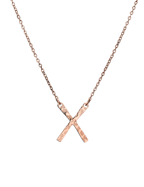 Fashion Rose Gold Stainless Steel Geometric Necklace