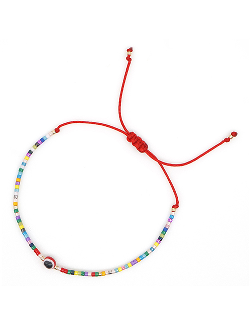 Fashion Red Rice Beads Woven Eye Bracelet