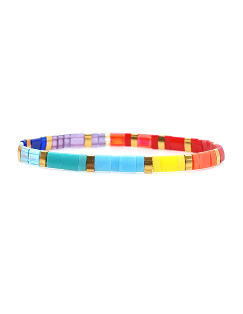 Fashion Color Rice Beads Woven Eye Bracelet