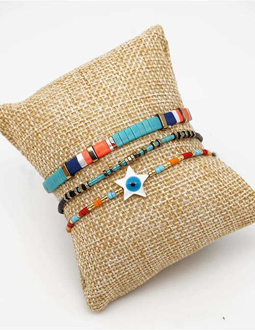 Fashion Set Color Rice Beads Woven Bracelet