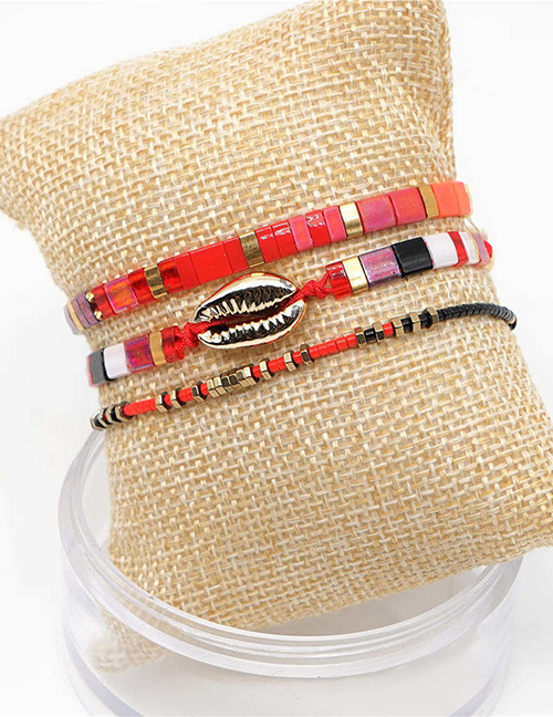 Fashion Set Color Rice Beads Woven Natural Shell Bracelet