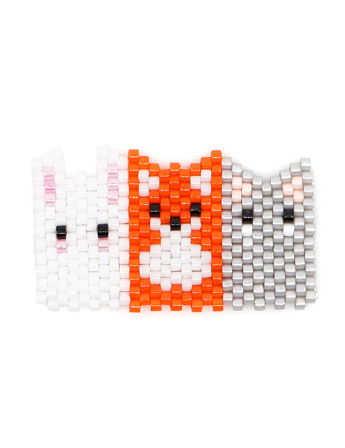 Fashion White Orange Ash Puppy Kitten Rice Beads Knitting Accessories