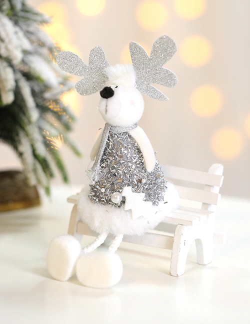 Fashion Silver Elk Doll Christmas Ornaments