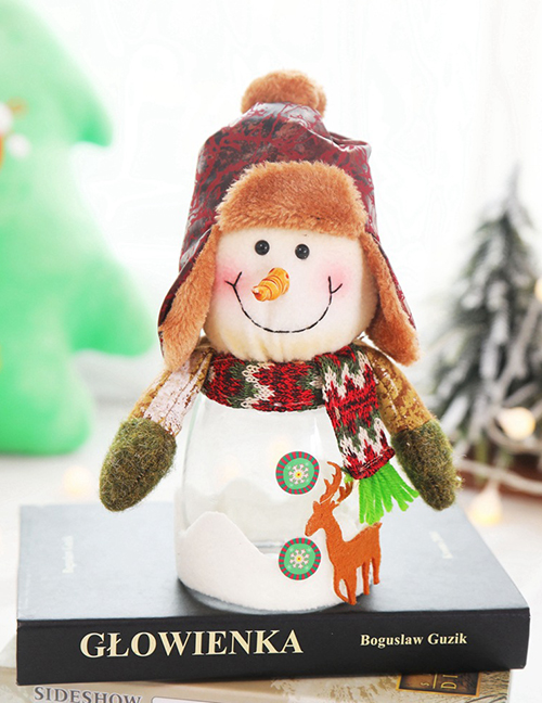 Fashion Snowman Candy Jar Christmas Transparent Candy Jar