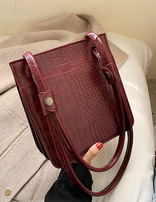 Fashion Red Stone Pattern Shoulder Bag Multi-layer Bag