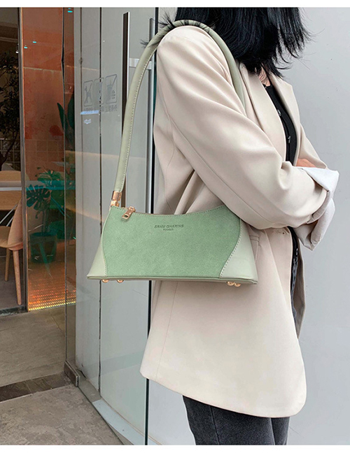 Fashion Dark Green Scrub Stitching Crossbody Shoulder Bag