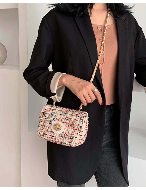 Fashion Black Tartan Monocoque Crossbody Bag