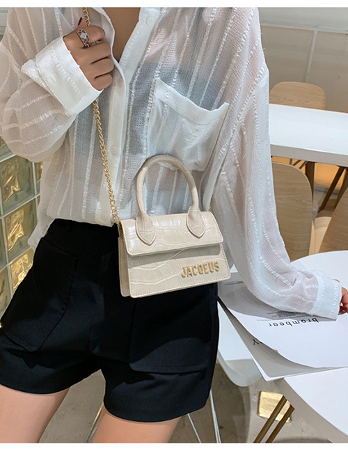 Fashion Creamy-white Stone Pattern Shoulder Bag Shoulder Bag