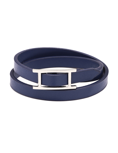 Fashion Blue Multilayer Leather Bracelet