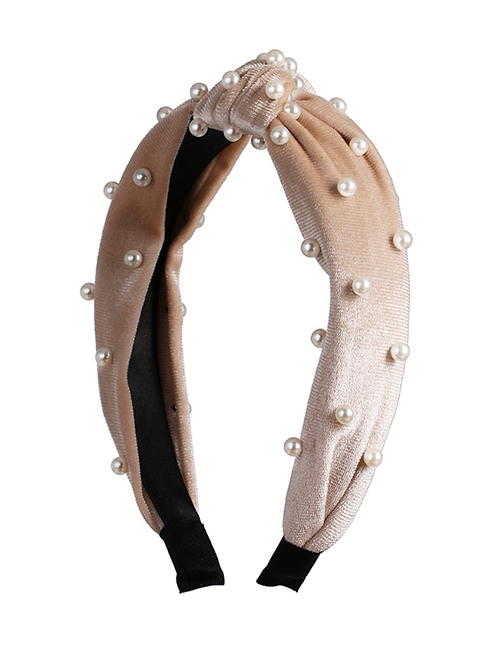 Fashion Nude Wide-brimmed Bow Pearl Headband