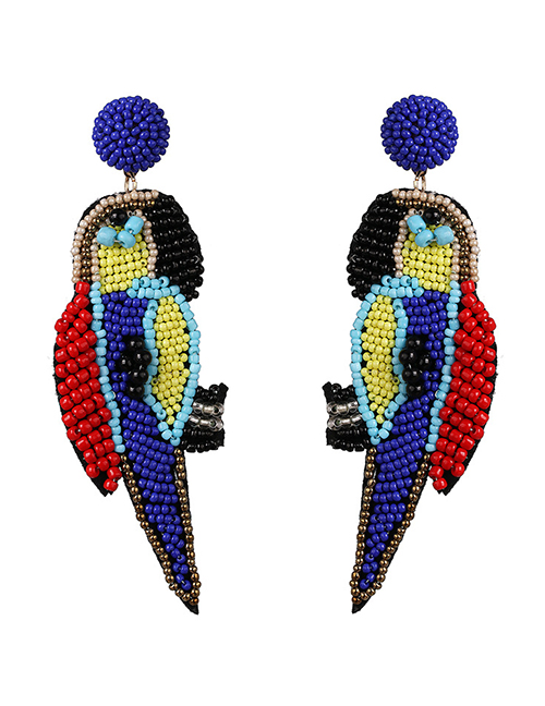 Fashion Color Animal Parrot Rice Earrings