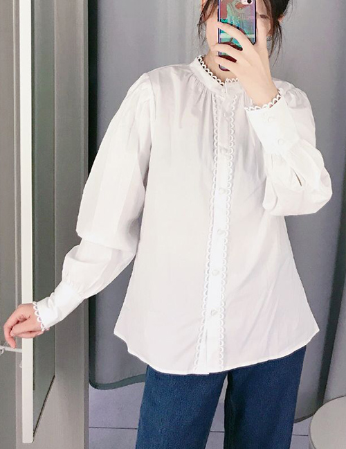 Fashion White Corrugated Poplin Shirt
