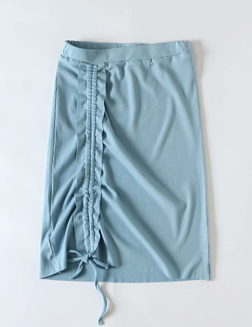 Fashion Blue Drawstring Skirt