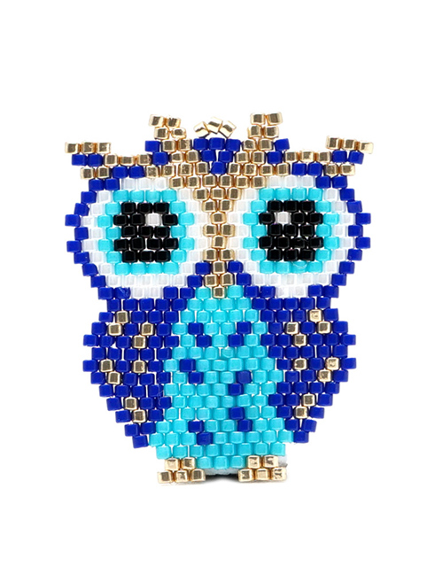 Blue Rice Beads Woven Owl Accessories