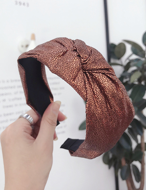 Fashion Copper Cloth Hot Stamping Knot Wide-brimmed Headband