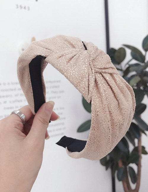 Fashion Beige Cloth Hot Stamping Knot Wide-brimmed Headband