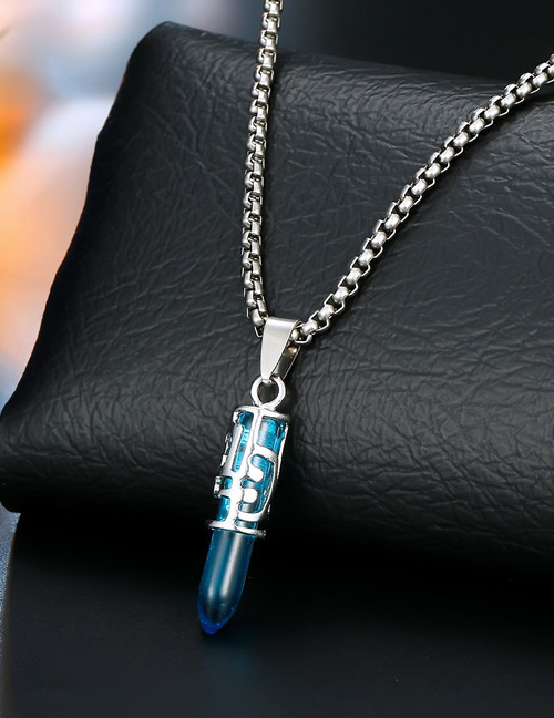Fashion Blue Motorcycle Horn Necklace