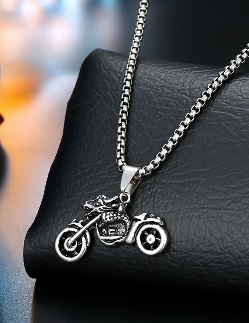 Fashion Motorcycle Silver Motorcycle Horn Necklace