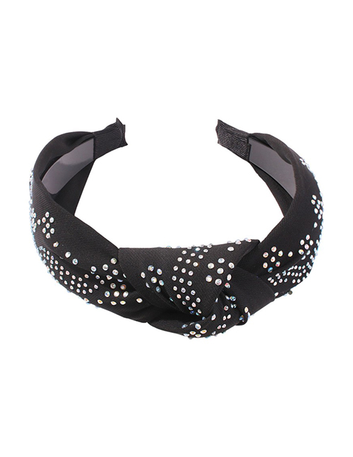 Fashion Black Chiffon-studded Knotted Headband