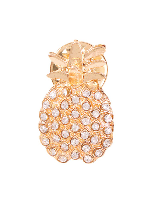 Fashion Pineapple Alloy Diamond Animal Brooch