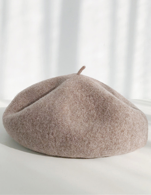 Fashion Upgraded Version Of Khaki Solid Color Wool Beret