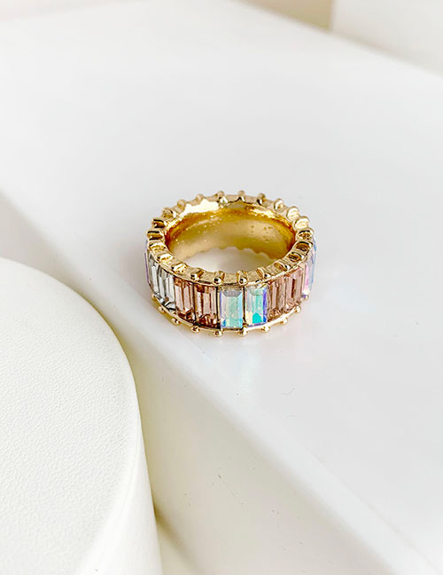 Fashion Ab Color Alloy Diamond Ring
